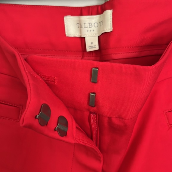 Talbots.  Red. ankle length. Cotton. No back pockets. Slit at hem.  New / tags. - Picture 2 of 4